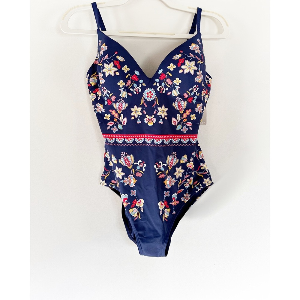 NWT Boden One Piece Swimsuit Navy Blue 34E